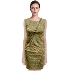 Willow, Dark Olive & Pale Marigold Classic Sleeveless Midi Dress