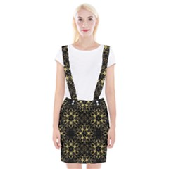 Black And Gold Pattern Braces Suspender Skirt by Dazzleway