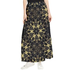 Black And Gold Pattern Maxi Chiffon Skirt