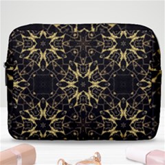 Black And Gold Pattern Make Up Pouch (large) by Dazzleway