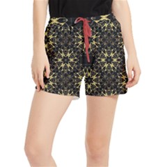 Black And Gold Pattern Runner Shorts