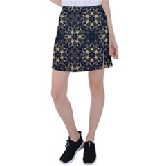 Black And Gold Pattern Tennis Skirt by Dazzleway