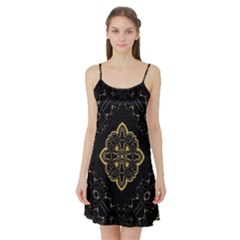 Ornate Black And Gold Satin Night Slip by Dazzleway