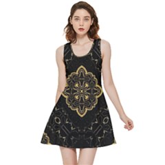 Ornate Black And Gold Inside Out Reversible Sleeveless Dress