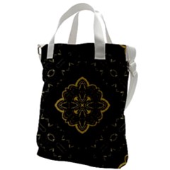 Ornate Black And Gold Canvas Messenger Bag