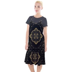 Ornate Black And Gold Camis Fishtail Dress by Dazzleway