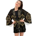 Ornate black and gold Long Sleeve Kimono View1