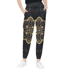 Ornate Black And Gold Tapered Pants