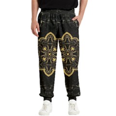 Ornate Black And Gold Men s Elastic Waist Pants