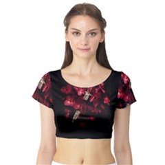 Love Deception Concept Artwork Short Sleeve Crop Top by dflcprintsclothing