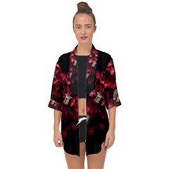 Love Deception Concept Artwork Open Front Chiffon Kimono