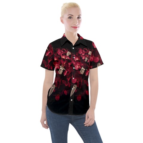 Love Deception Concept Artwork Women s Short Sleeve Pocket Shirt by dflcprintsclothing