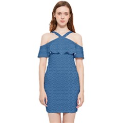 Classic Blue #3 Shoulder Frill Bodycon Summer Dress