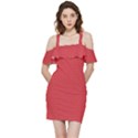 Fiery Red #13 Shoulder Frill Bodycon Summer Dress View3