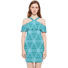 Baltic & Tanager Turquoise Shoulder Frill Bodycon Summer Dress