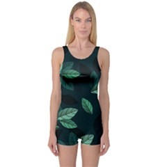 Foliage One Piece Boyleg Swimsuit