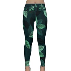 Foliage Lightweight Velour Classic Yoga Leggings by HermanTelo