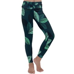 Foliage Kids  Lightweight Velour Classic Yoga Leggings by HermanTelo