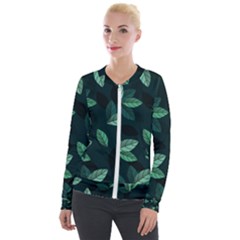 Foliage Velvet Zip Up Jacket