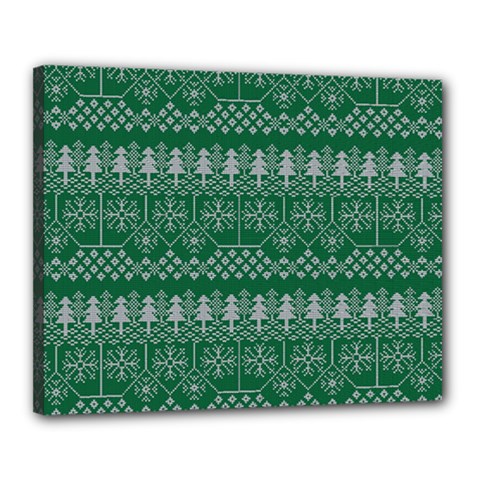 Christmas Knit Digital Canvas 20  X 16  (stretched)