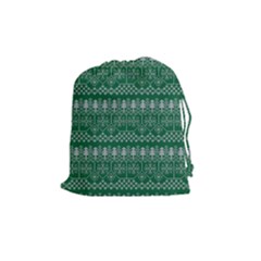 Christmas Knit Digital Drawstring Pouch (medium)