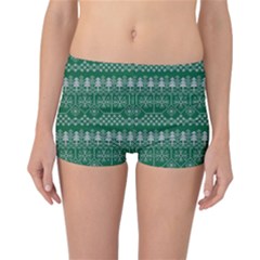 Christmas Knit Digital Reversible Boyleg Bikini Bottoms