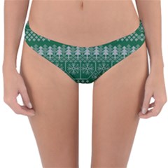 Christmas Knit Digital Reversible Hipster Bikini Bottoms