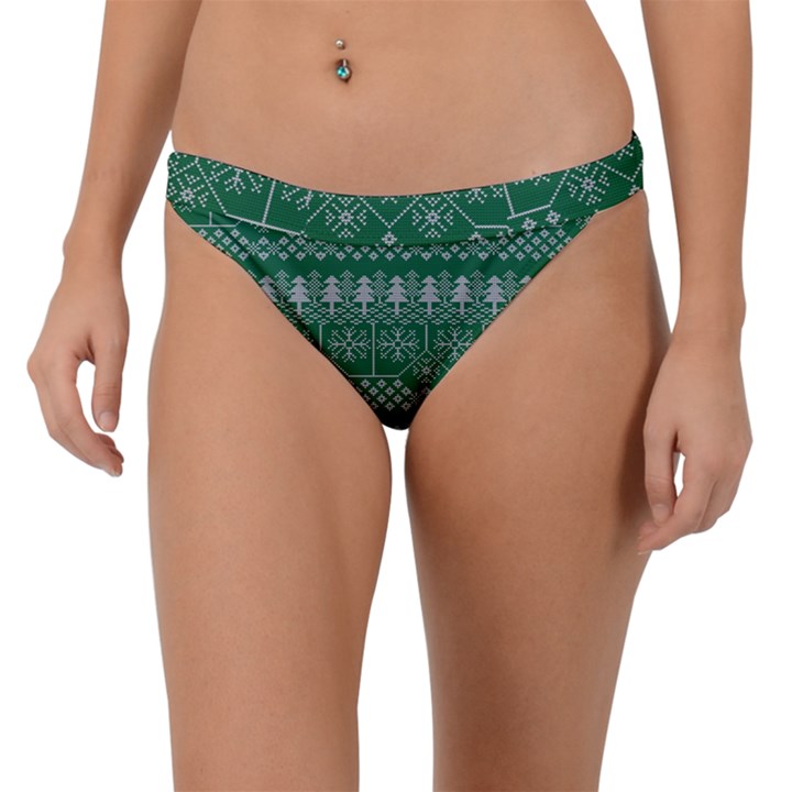 Christmas Knit Digital Band Bikini Bottom