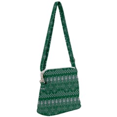 Christmas Knit Digital Zipper Messenger Bag