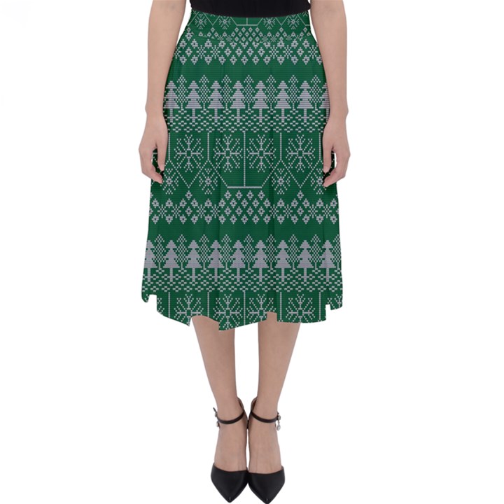 Christmas Knit Digital Classic Midi Skirt