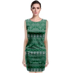 Christmas Knit Digital Classic Sleeveless Midi Dress