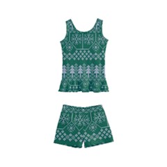 Christmas Knit Digital Kids  Boyleg Swimsuit