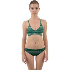 Christmas Knit Digital Wrap Around Bikini Set