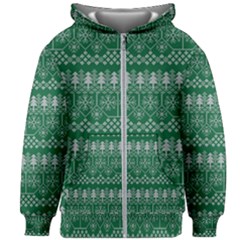 Christmas Knit Digital Kids  Zipper Hoodie Without Drawstring