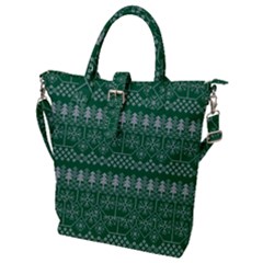 Christmas Knit Digital Buckle Top Tote Bag