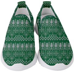 Christmas Knit Digital Kids  Slip On Sneakers