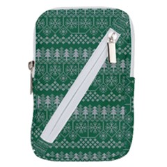 Christmas Knit Digital Belt Pouch Bag (large)