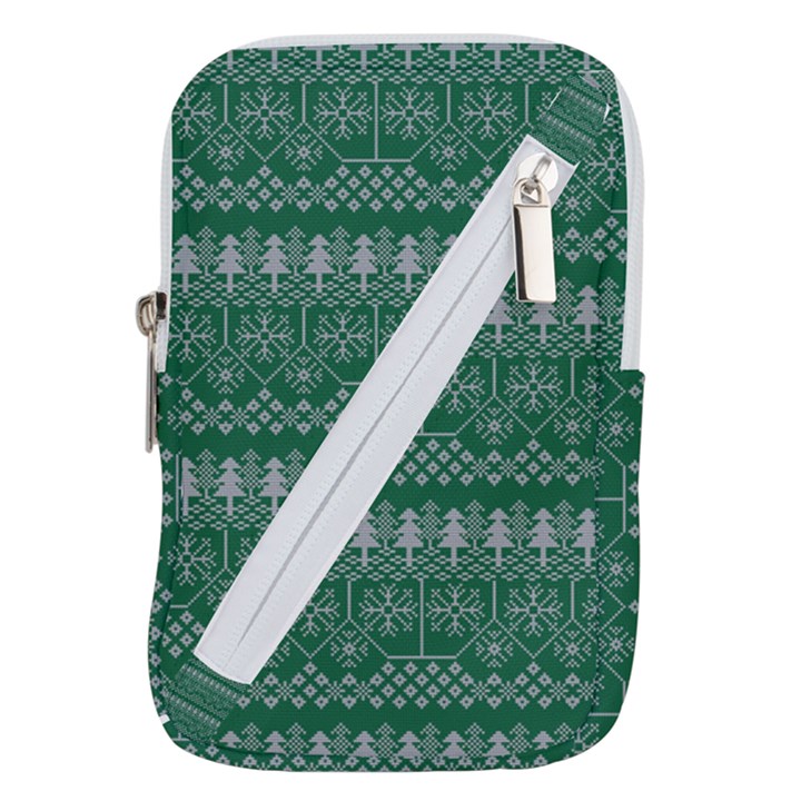 Christmas Knit Digital Belt Pouch Bag (Large)