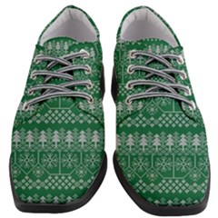 Christmas Knit Digital Women Heeled Oxford Shoes