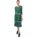 Christmas Knit Digital Ruffle End Midi Chiffon Dress View1