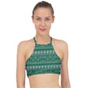 Christmas Knit Digital Racer Front Bikini Top View1