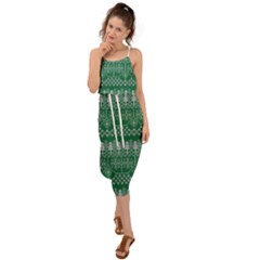 Christmas Knit Digital Waist Tie Cover Up Chiffon Dress