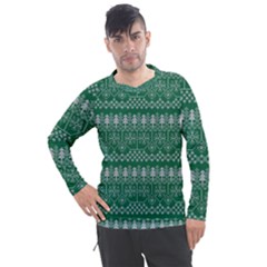 Christmas Knit Digital Men s Pique Long Sleeve Tee