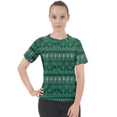 Christmas Knit Digital Women s Sport Raglan Tee