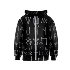 Heinrich Cornelius Agrippa Of Occult Philosophy 1651 Malachim Alphabet Collected Inverted Square Kids  Zipper Hoodie by WetdryvacsLair