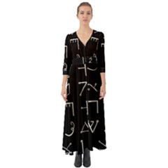 Heinrich Cornelius Agrippa Of Occult Philosophy 1651 Passing Of The River Collected Inverted Square Button Up Boho Maxi Dress by WetdryvacsLair