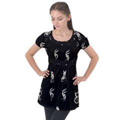 Katzen Cats Puff Sleeve Tunic Top by WetdryvacsLair