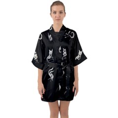 Katzen Cats Half Sleeve Satin Kimono  by WetdryvacsLair