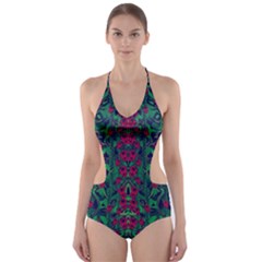 Tree Flower Paradise Of Inner Peace And Calm Pop-art Cut-out One Piece Swimsuit by pepitasart