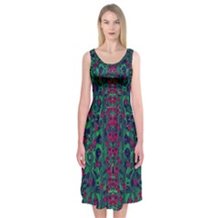 Tree Flower Paradise Of Inner Peace And Calm Pop-art Midi Sleeveless Dress by pepitasart